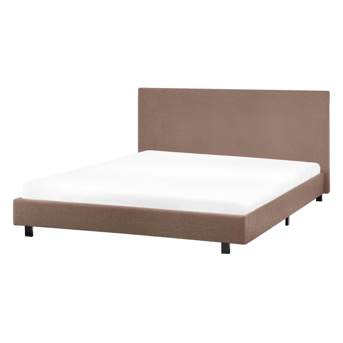 BETT mit Lattenrost 140/200 cm Braun Albi - Schwarz/Braun, Textil (140/200cm) - Beliani