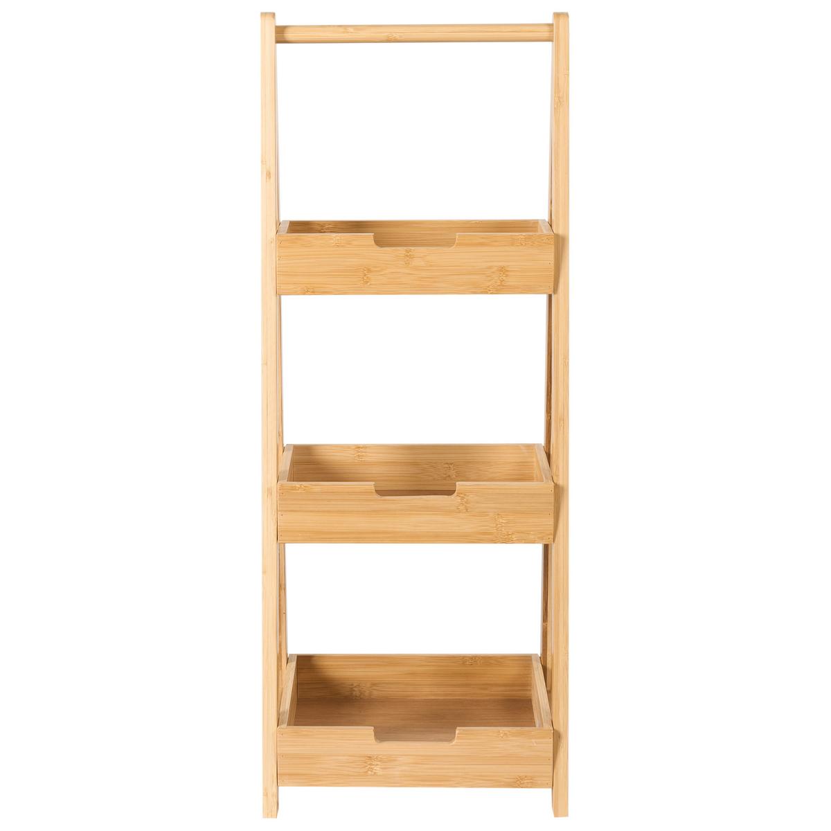 REGAL Bambus Hellbraun Alerce - Braun, Holz (30/78/25cm) - Beliani