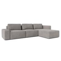 ECKSOFA L Form Arkleton Grau 360/180/93 cm Rechts Bequem & Modern - Schwarz/Grau, Kunststoff/Textil (360/180cm) - AX Living