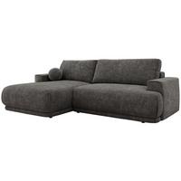 ECKSCHLAFSOFA RINA L Grau Schenille grob gewebt - links - Schwarz/Grau, Kunststoff/Textil (267/170cm) - MKS