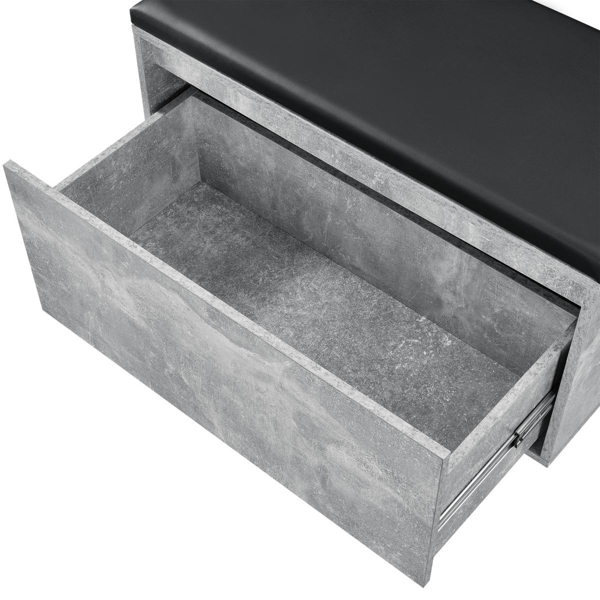 SCHUHBANK Degerfors - Schwarz/Grau, Holzwerkstoff/Kunststoff (39/45/80cm) - [en.casa]