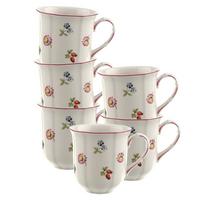 HENKELBECHER Petite Fleur weiß 300 ml 6er Set - Weiß, Keramik (0.3L) - Villeroy & Boch