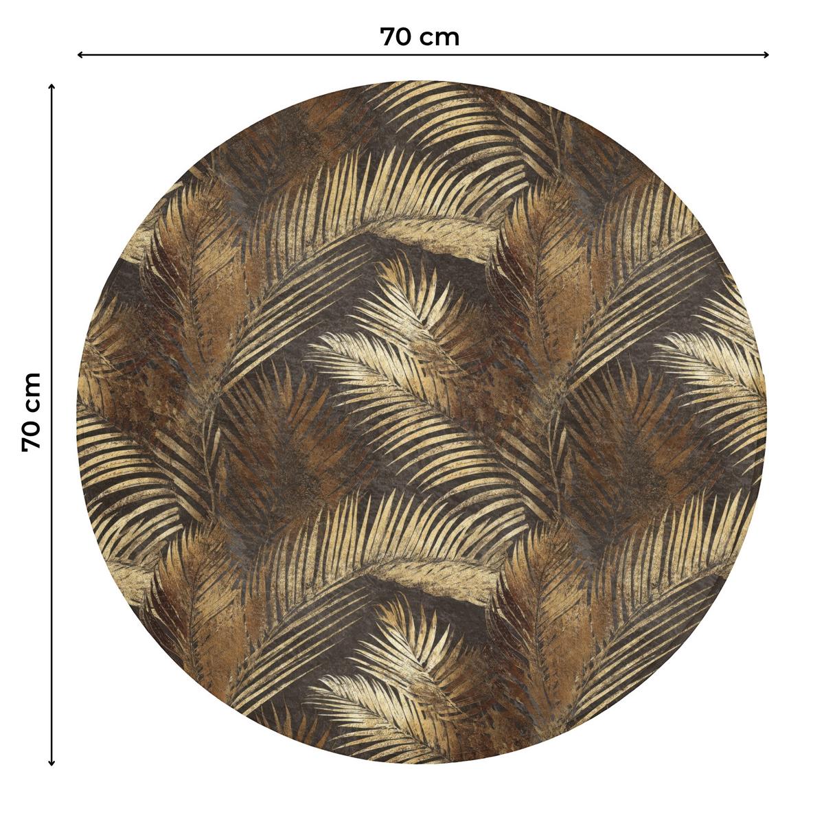 WC-VORLEGER Tropisch - Blätter - Gold Toilettenteppich 70x70 cm - Goldfarben, Textil (70/1cm) - OnlyWow
