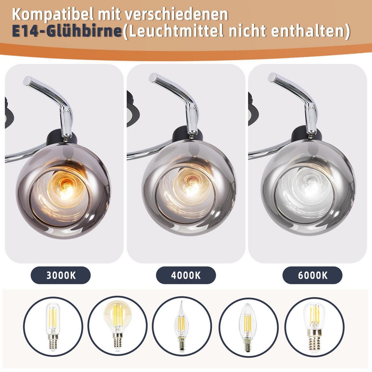 DECKENSTRAHLER Lecompte 3-flammig 36/16/9.8cm - Dunkelgrau, Metall (36/16/9.8cm) - Nettlife