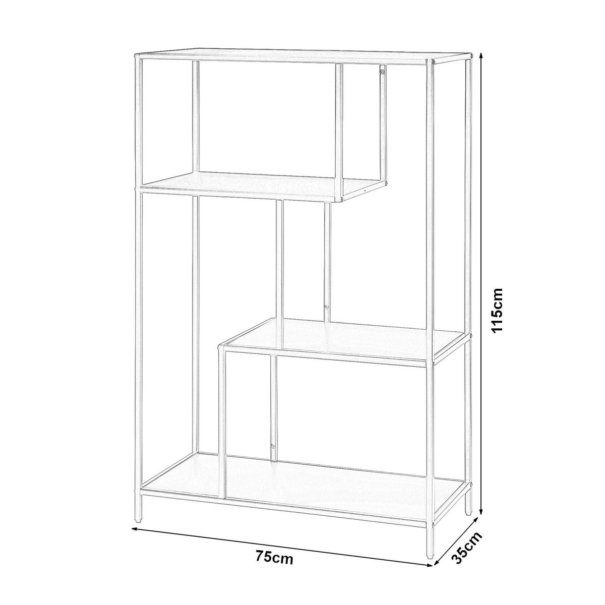 BÜCHERREGAL Reisjärvi - Schwarz, Metall (75/115/35cm) - [en.casa]