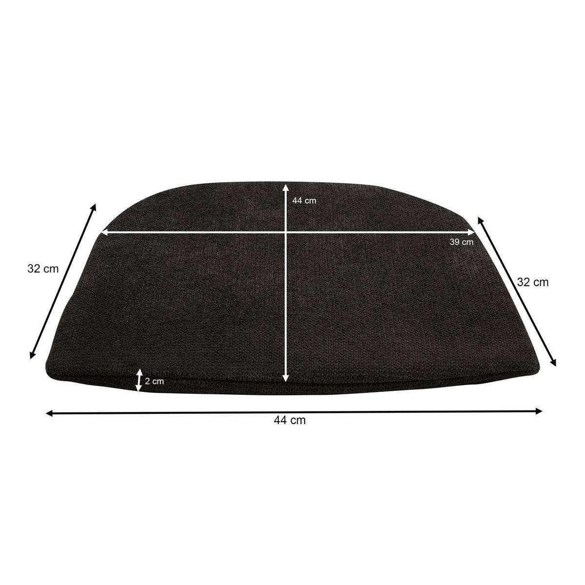 SITZKISSEN AZARA 4er-Set schwarz - Schwarz, Textil (44/44/2cm) - IDIMEX