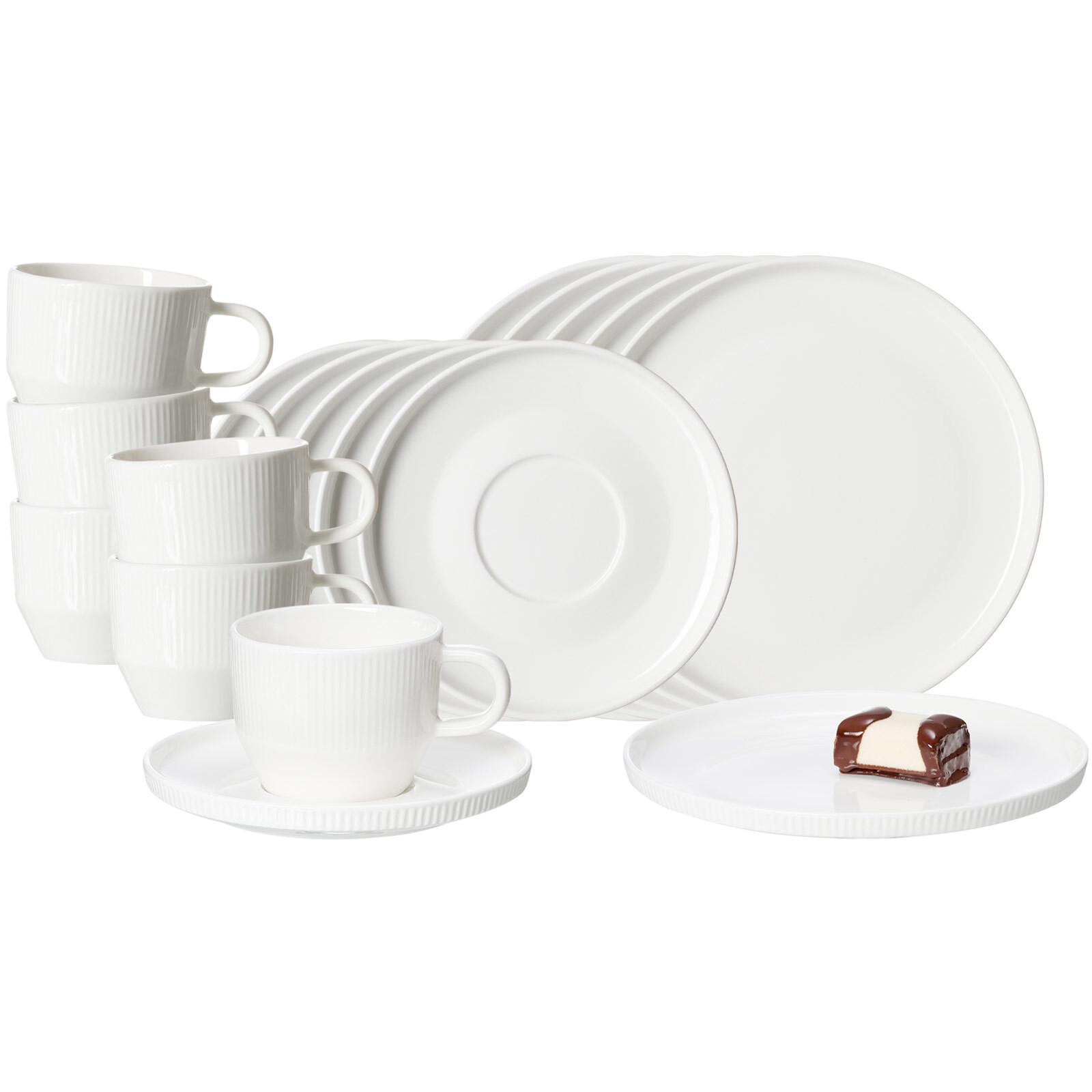 KAFFEESERVICE Kelly weiß 18-tlg. - Weiß, Keramik (2/2/2cm) - Ritzenhoff Breker