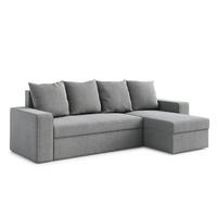 ECKSOFA L Form Climpy Grau 242/145/98 cm – mit Schlaffunktion und Bettkasten - Schwarz/Grau, Kunststoff/Textil (242/145cm) - AX Living