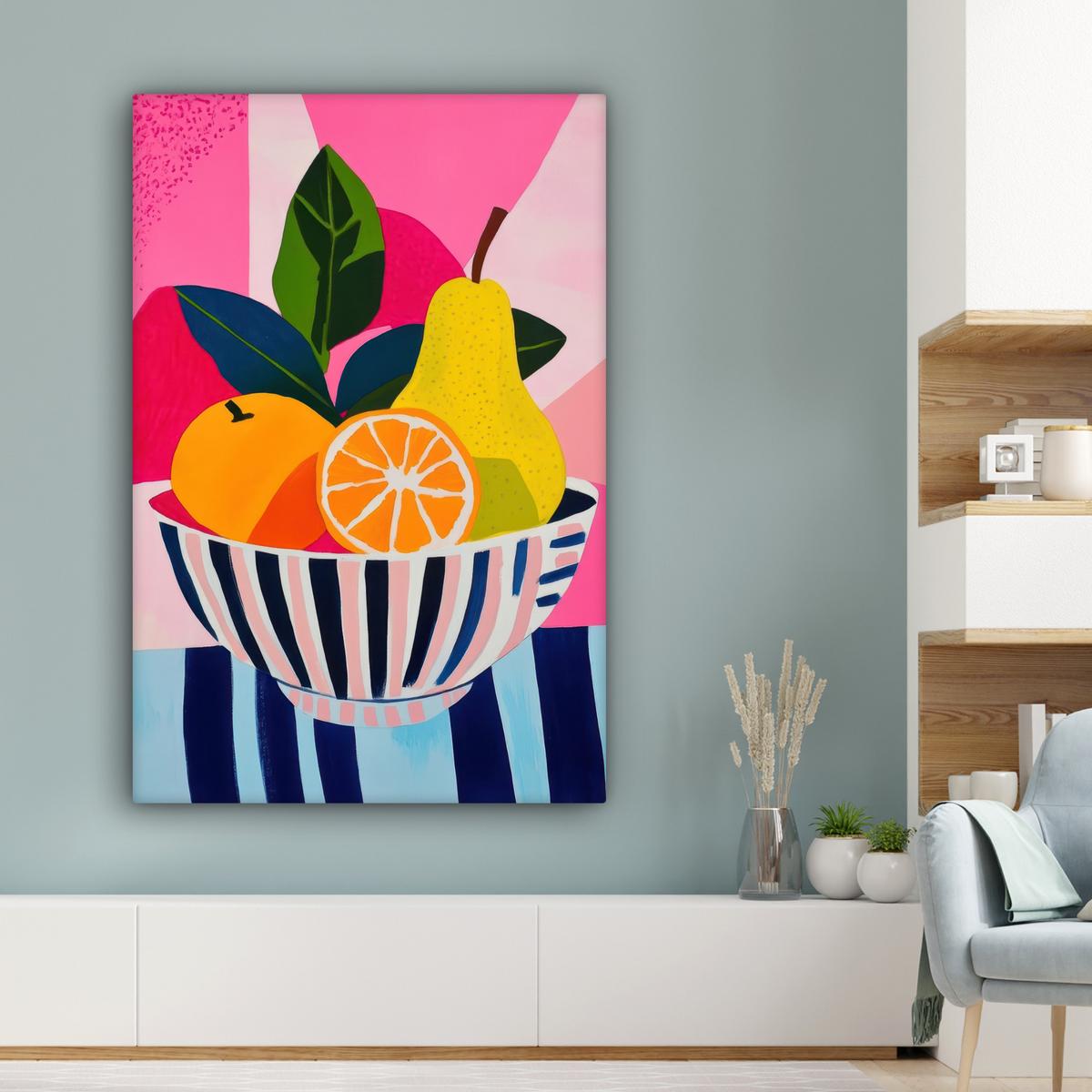 LEINWANDBILD Obst - Abstrakter Hintergrund - Rosa Deko XXL 80x120 cm - Pink, Textil (80/120cm) - MuchoWow
