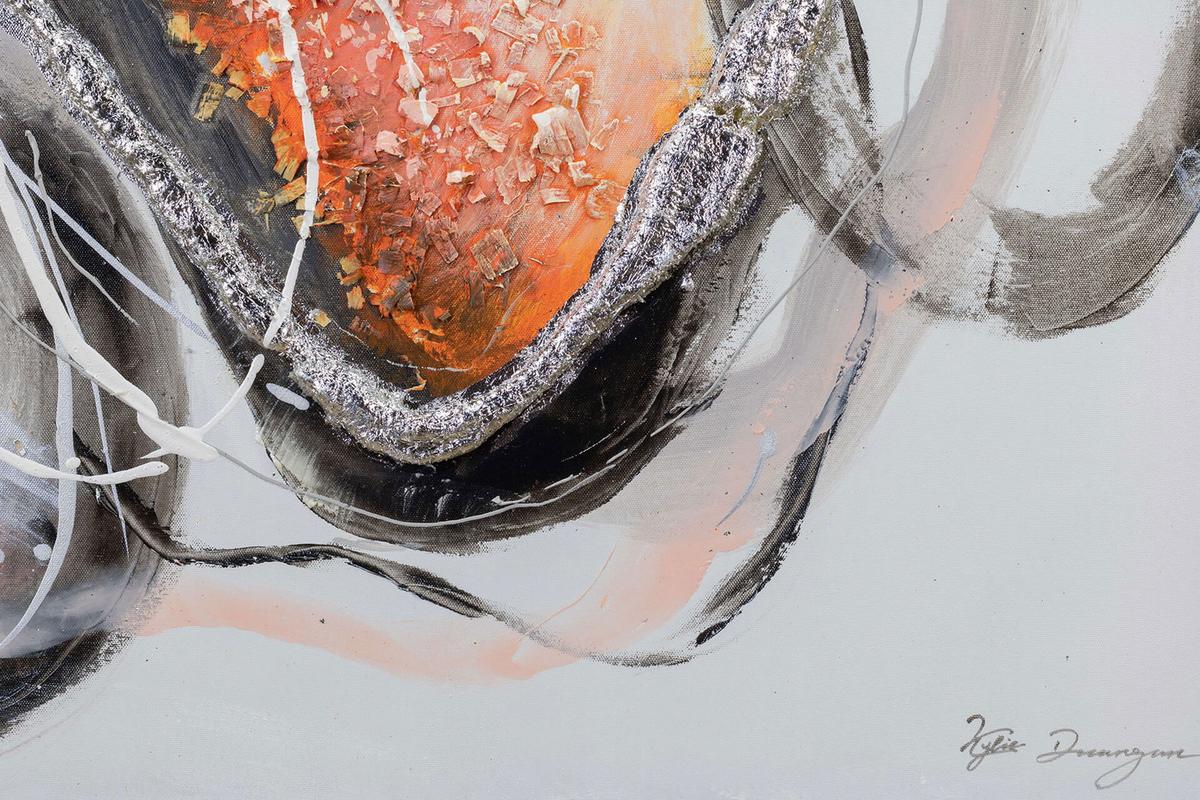 ACRYLBILD HANDGEMALT 80/80 cm - Rot/Schwarz, Holz/Textil (80/80cm) - KUNSTLOFT