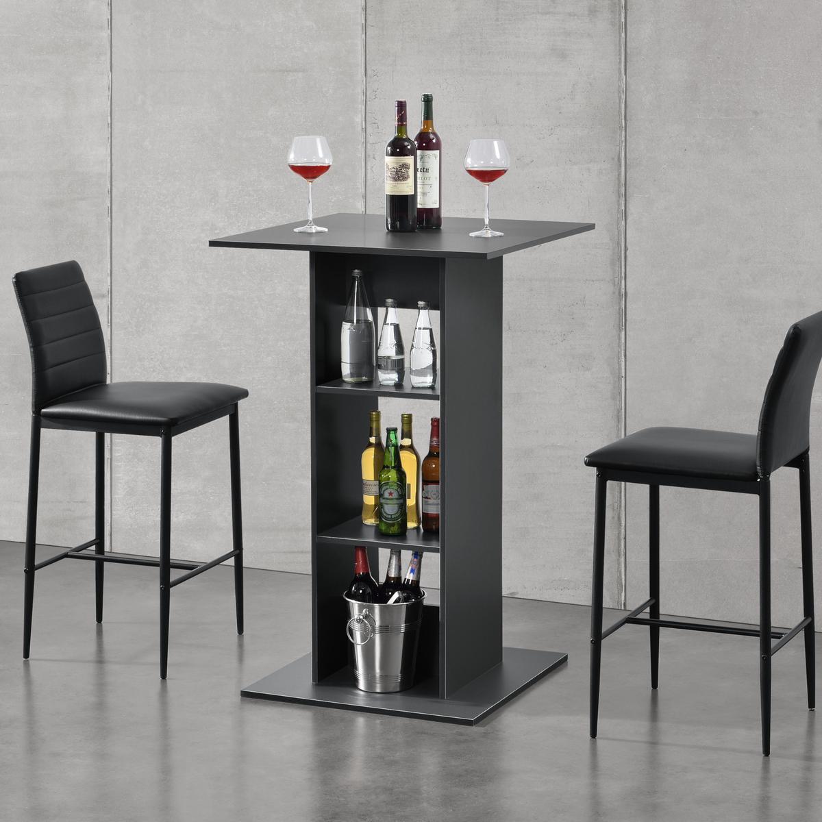 BARTISCH Visby - Dunkelgrau, Holzwerkstoff (70/70/110cm) - [en.casa]