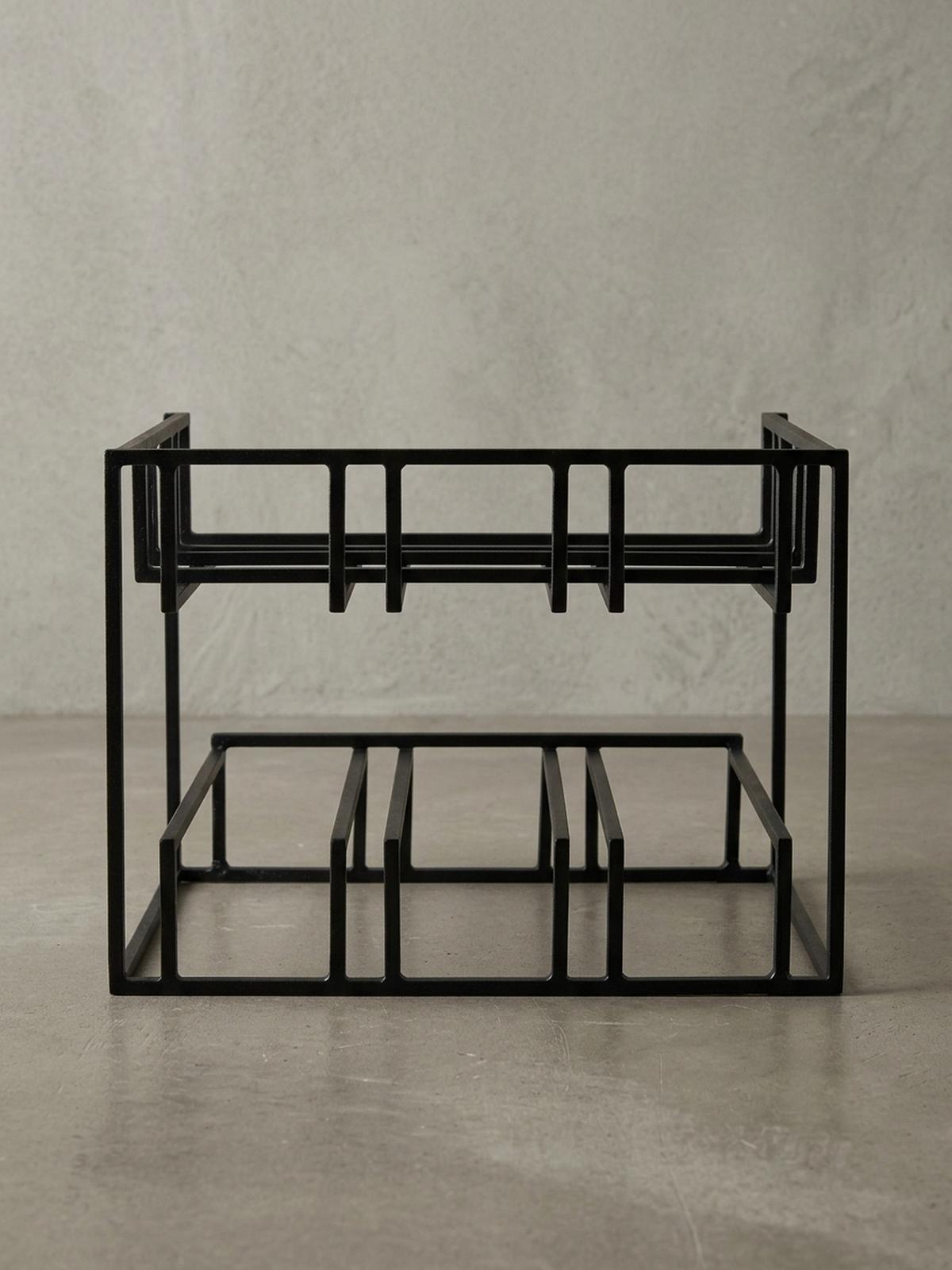 WEINREGAL Eisen Modern Stil für 6 Flaschen stehend - Schwarz, Metall (29/21/25cm) - KADIMA DESIGN