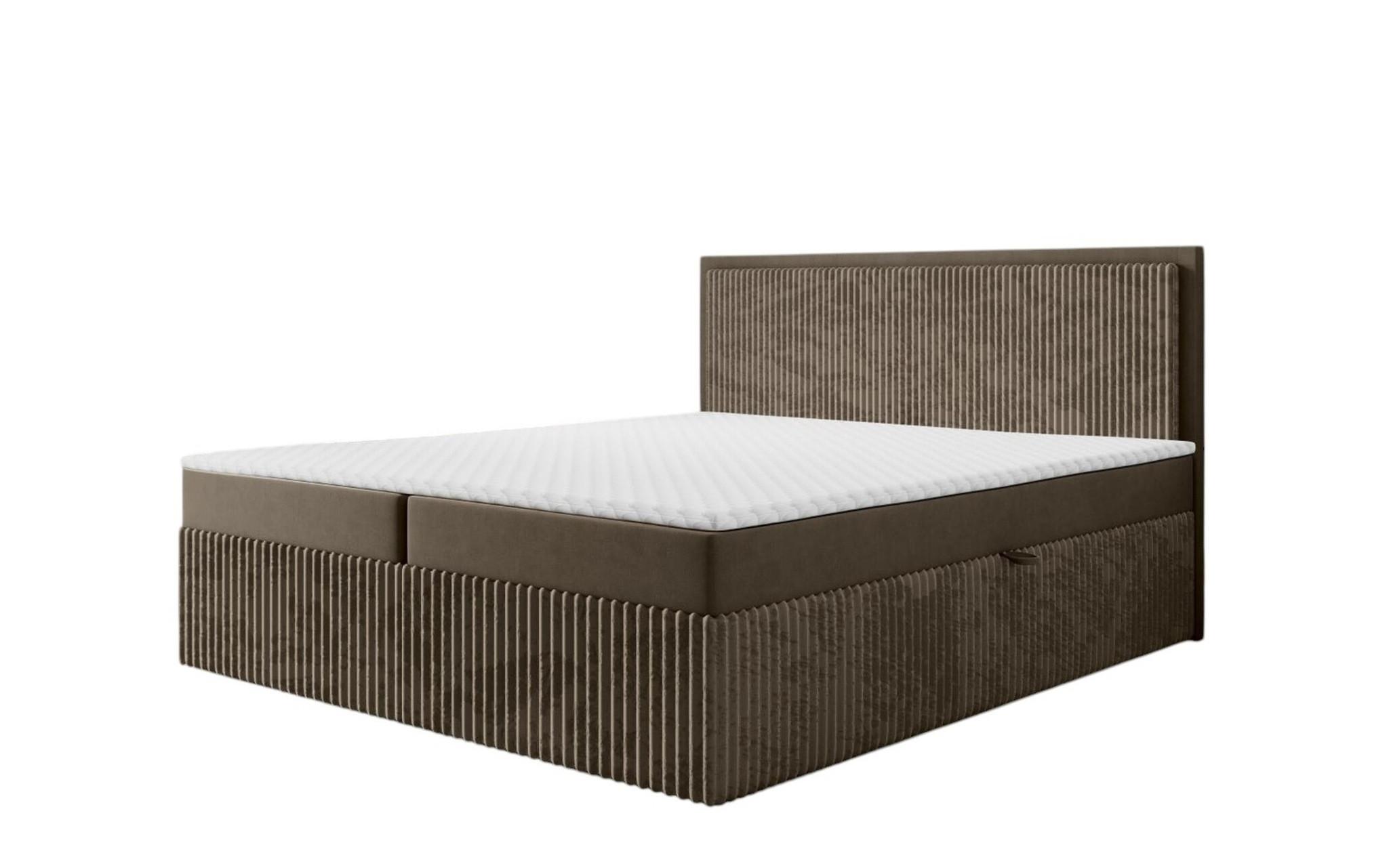 BOXBETT Hidis In Stoff Vito - Braun, Holzwerkstoff/Textil (140/200cm) - Fun Möbel