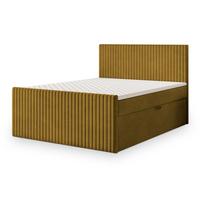 BOXBETT TERVAN 180x200 cm mit Matratze und Topper - Gelb - Gelb, Holz (180/200cm) - MASSENO