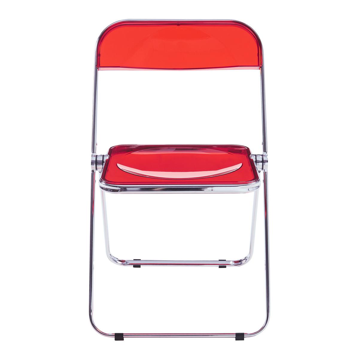 KLAPPSTUHL-SET Pornainen 2 TLG. - Rot, Kunststoff/Metall (46/74/47cm) - [en.casa]