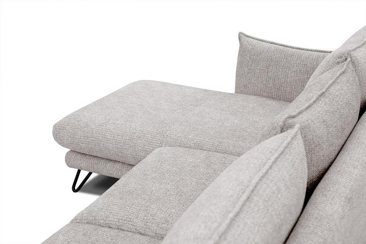ECKSOFA HOSTEN 4-Sitzer, beige - Beige/Schwarz, Holzwerkstoff/Textil (158/269cm) - Wozimo