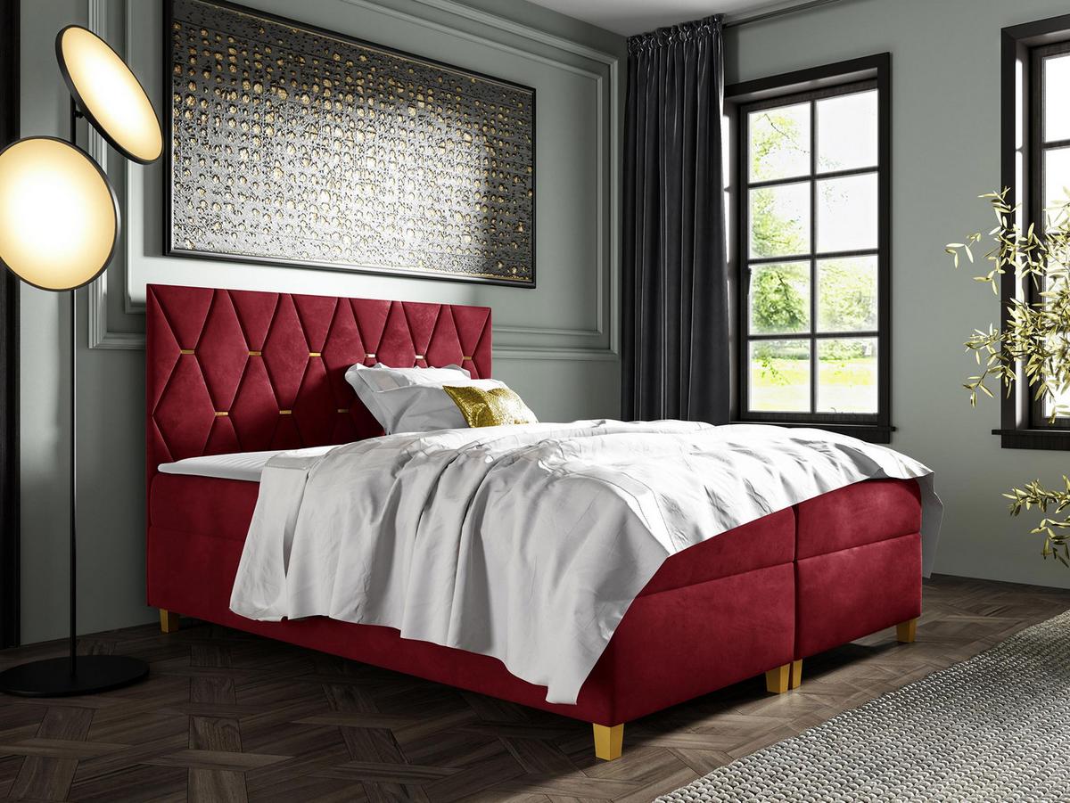 BOXBETT Inez - H3 - Rot, Holz (160/200cm) - MIRJAN24
