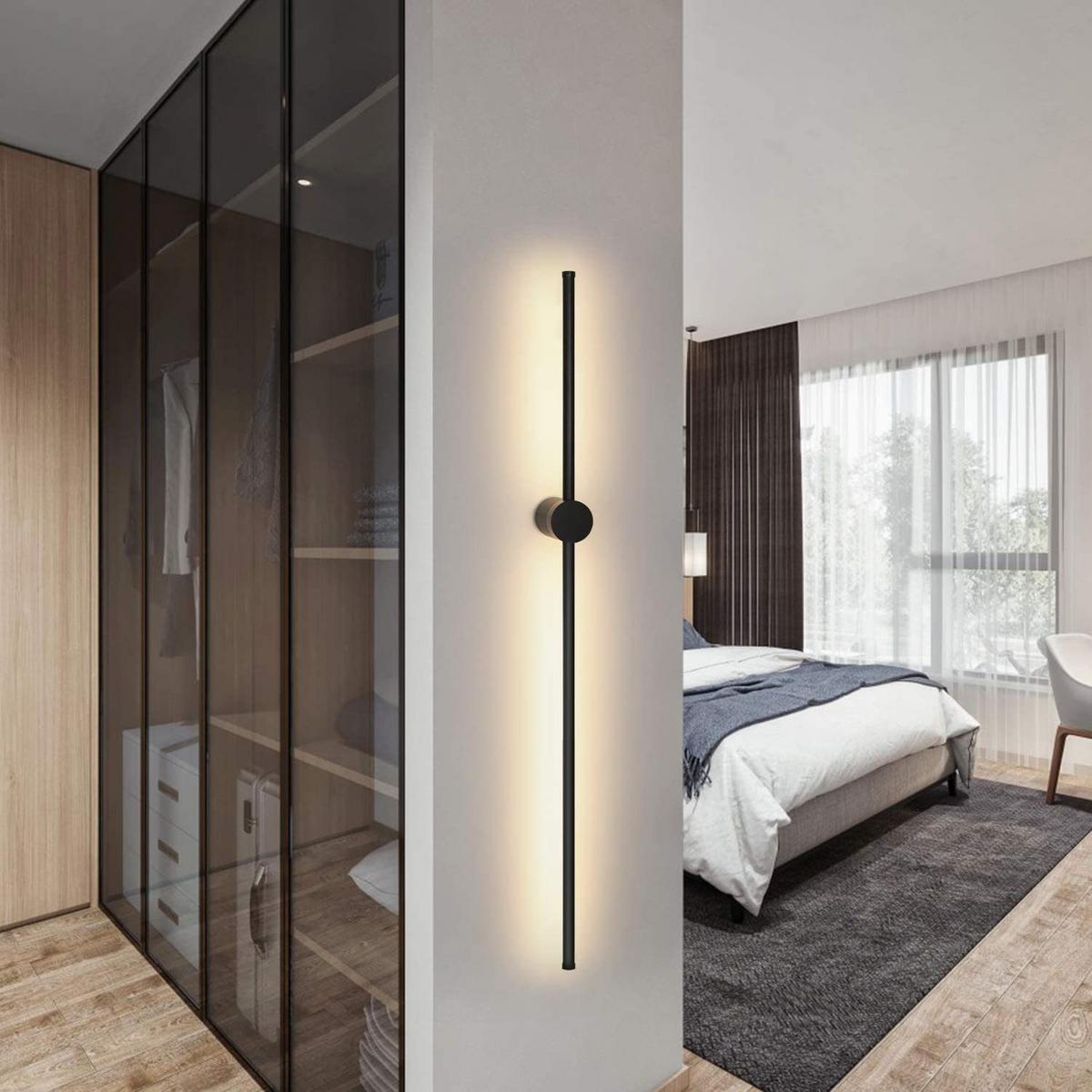 LED-WANDLEUCHTE Luminol 100/6/10 cm - Schwarz, Metall (6/10/100cm) - ZMH