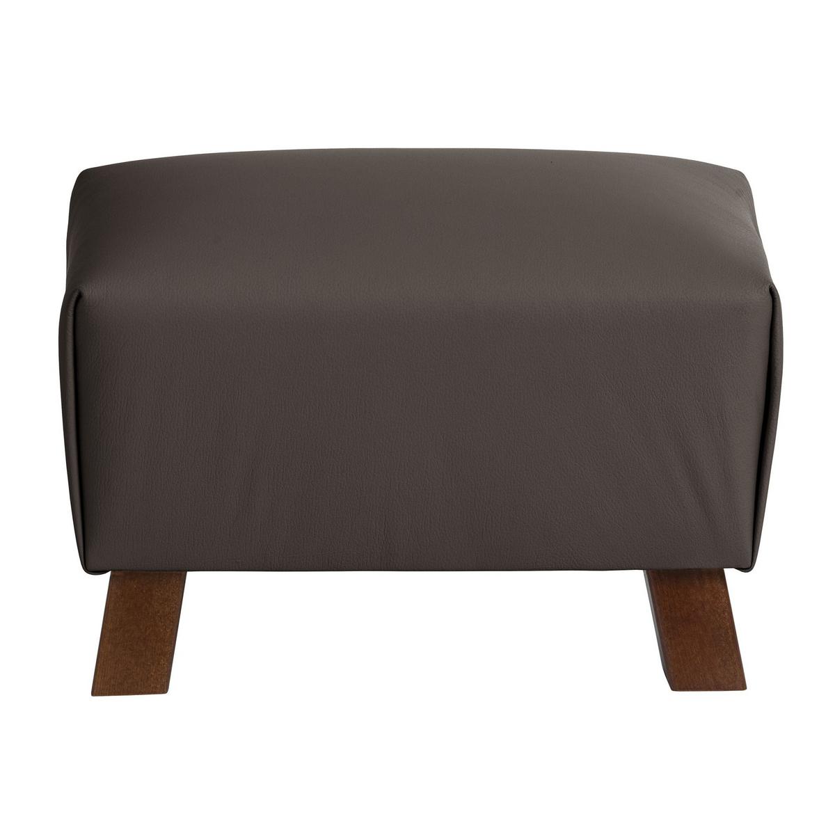 POLSTERHOCKER Kaylah pigmentiertes Nappaleder braun - Braun, Leder (28/28/40cm) - 58aufmkessel