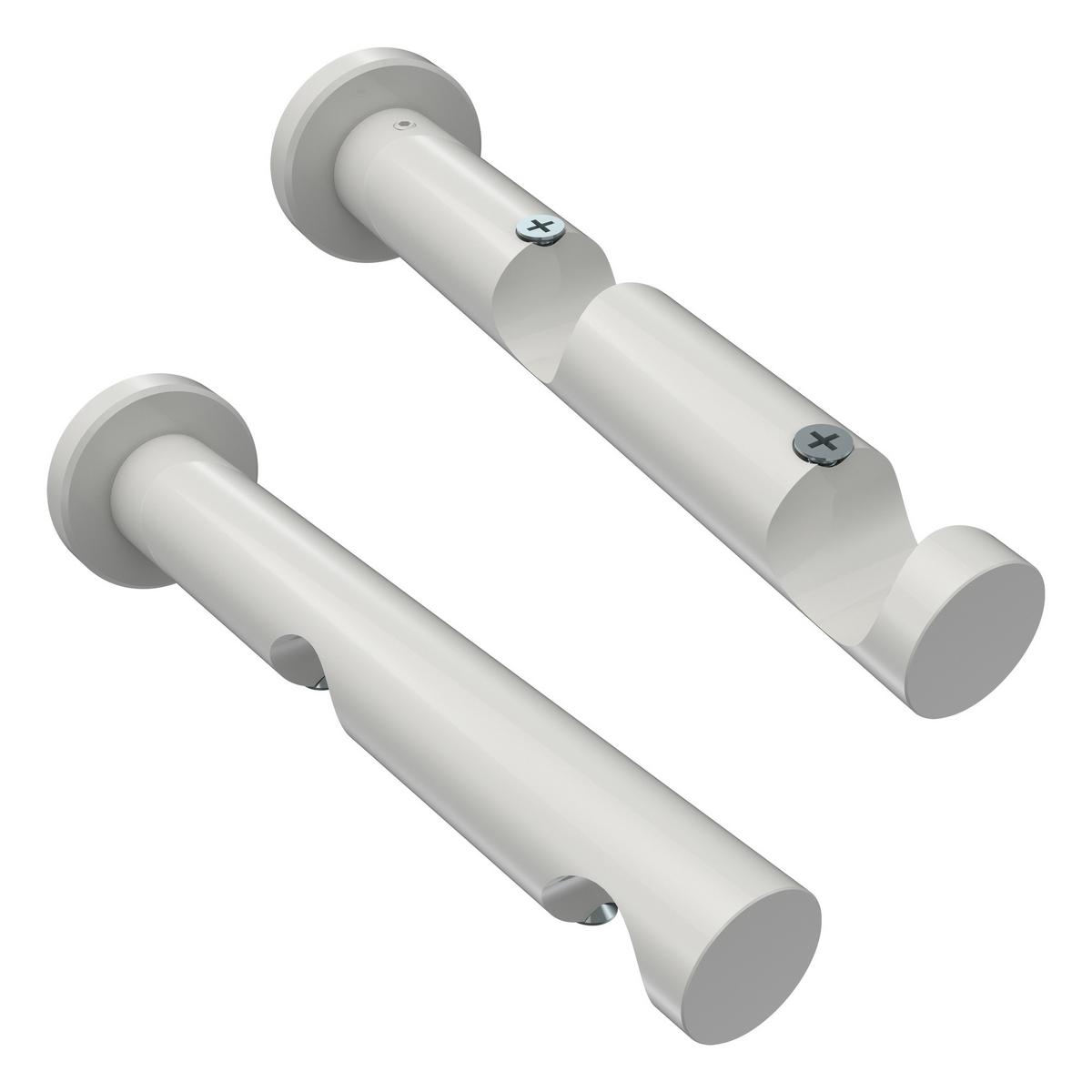GARDINENSTANGE Platon Tanara 100 cm, 2-läufig, 20 mm Ø Weiß - Chromfarben/Weiß, Metall (100cm) - INTERDECO