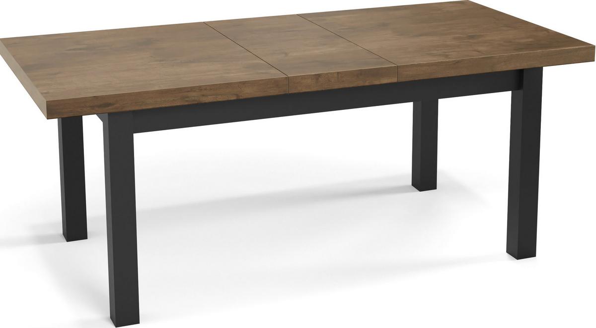 ESSTISCH Gemini rechteckig ausziehbar, Lefkas Eiche 120-160/80/78 cm - Alteiche/Schwarz, Holz/Holzwerkstoff (80/160/78cm) - WFL GROUP