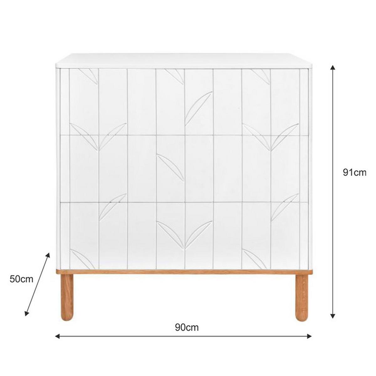 KINDERKOMMODE Weiß und Holz - Weiß, Holzwerkstoff (90/91/50cm) - Petits-meubles