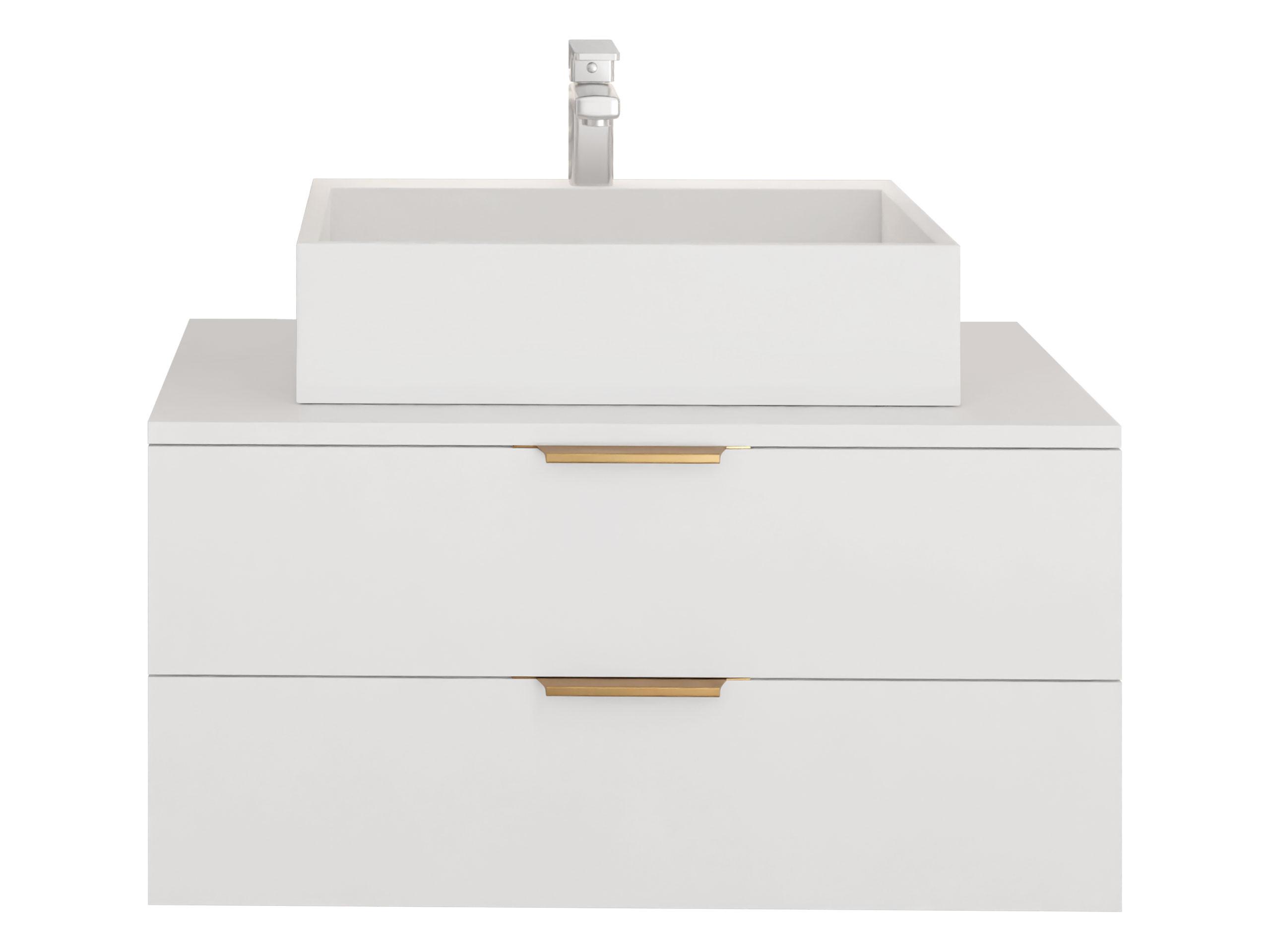WASCHBECKENSCHRANK Mogares - Goldfarben/Weiß, Holzwerkstoff/Metall (81/40/46cm) - MIRJAN24
