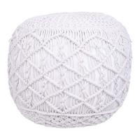 POUF aus Baumwolle, weiß, 45x40cm - Weiß, Textil (45/40/45cm) - Wanderlust