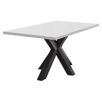 ESSZIMMERTISCH Elda 2 140 x 90 x 75 Esstisch Schwarzstahl/Weiß Matt Lack - Weiß, Holz (140/90/75cm) - 58aufmkessel