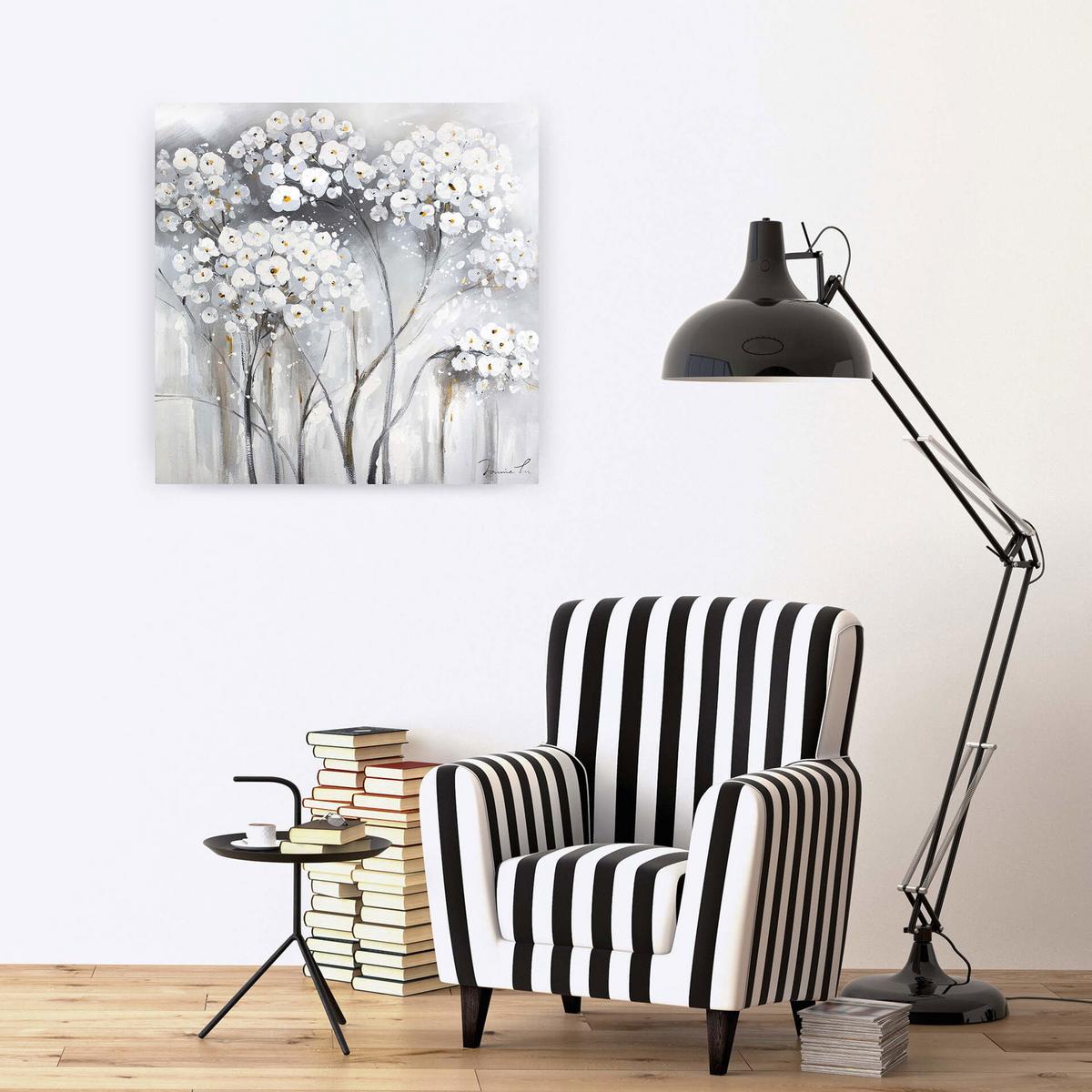 ÖLGEMÄLDE 80/80 cm - Schwarz/Grau, Holz/Textil (80/80cm) - KUNSTLOFT
