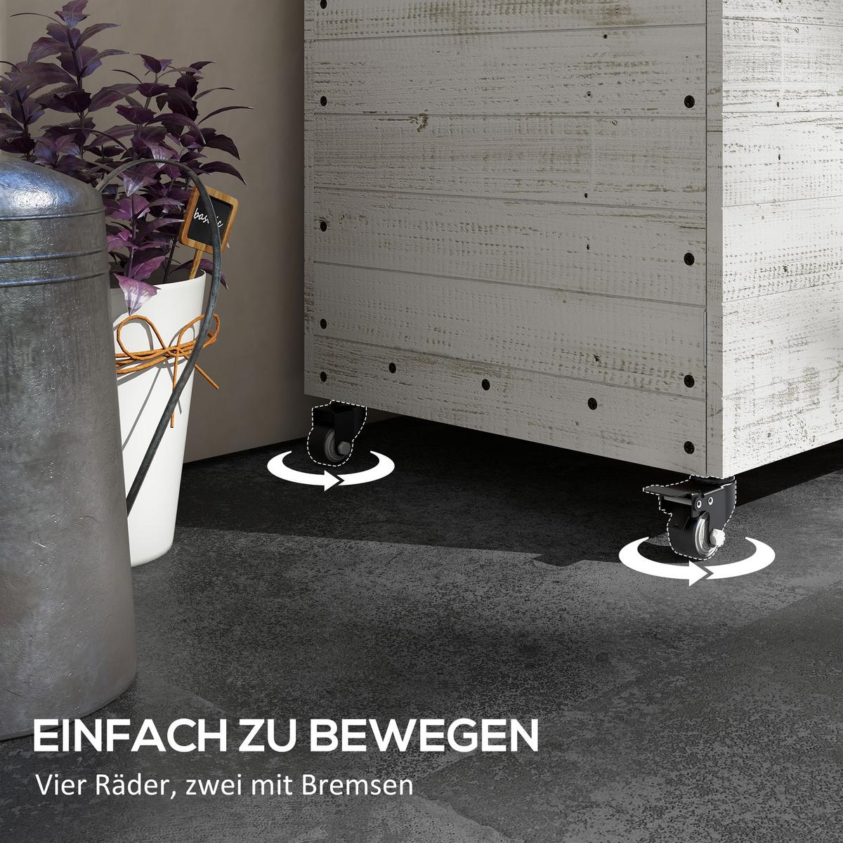 HOCHBEET, Weiß, Tannenholz - Weiß, Holz (50/95/110cm) - Outsunny