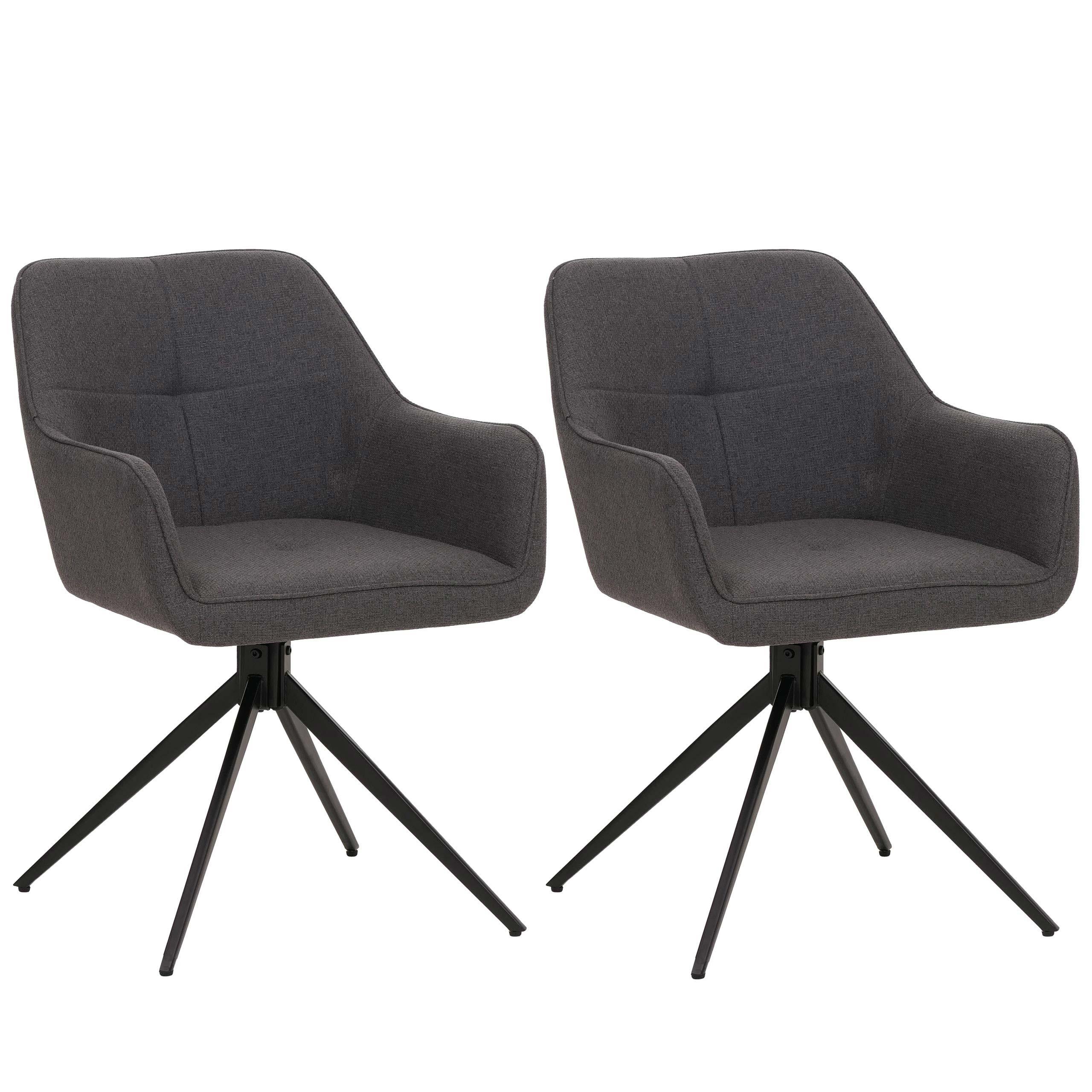 ESSZIMMERSTUHL Schwarz, Grau 2er-Set - Schwarz/Grau, Textil (53/80/59cm) - MCW