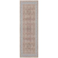 LÄUFER waschbar, mit floralen Ornamenten, VERNANTE in Terrakotta-Creme, 80 x 150 cm - Rot, Textil (80/150cm) - KADIMA DESIGN