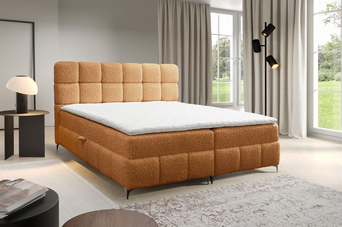 BOXBETT Sophie In Rolf - Honig, Holzwerkstoff/Textil (140/200cm) - Fun Möbel