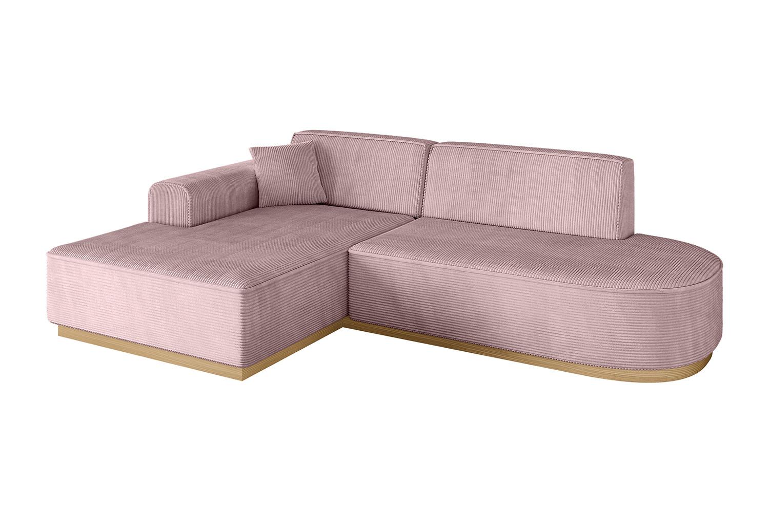 ECKSOFA Ottomane Links IREA-L1-v2 - 232x165x80 cm Rosa - Rosa, Holzwerkstoff/Textil (232/165cm) - ALTDECOR