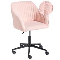 SCHREIBTISCHSTUHL Bouclé Pastellrosa Venice - Pink, Textil (64/79/64cm) - Beliani