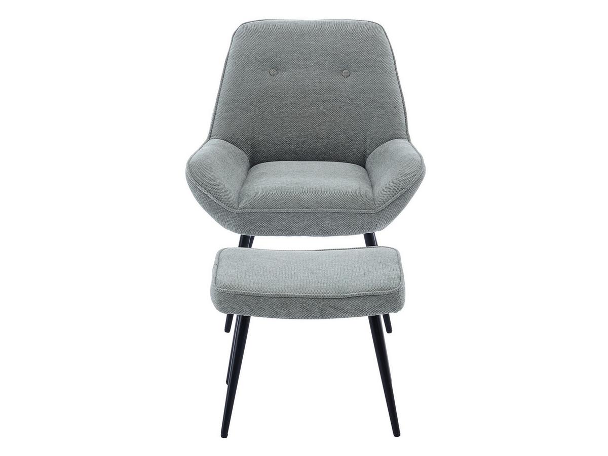 SESSEL Zorto Muz 809B mit Fußbank - Schwarz/Grau, Holz/Textil (73/89/73cm) - MIRJAN24