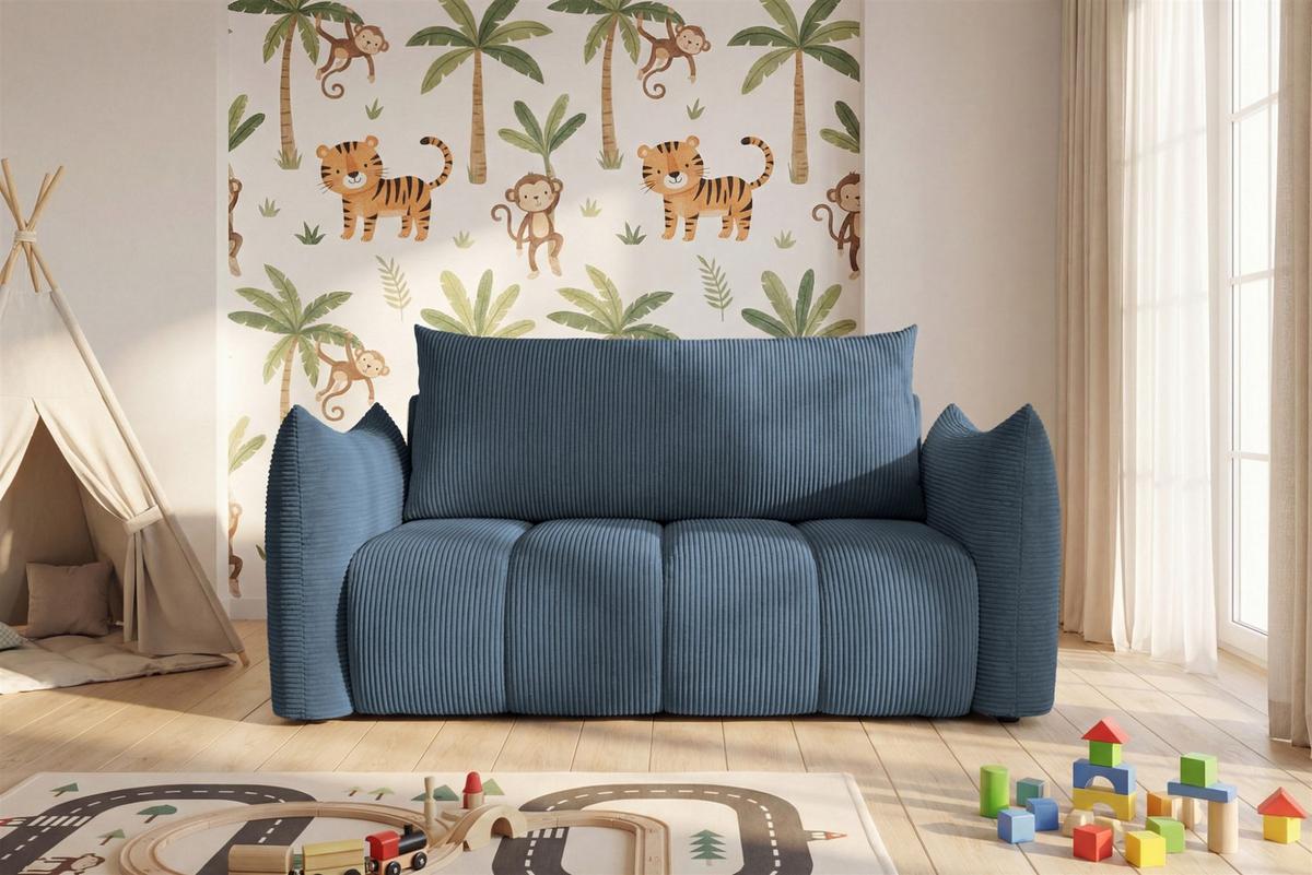 SOFA 2er-sitzer Ontario Mit Liegefunktion - Blau, Holzwerkstoff/Textil (162/86/101cm) - Fun Möbel