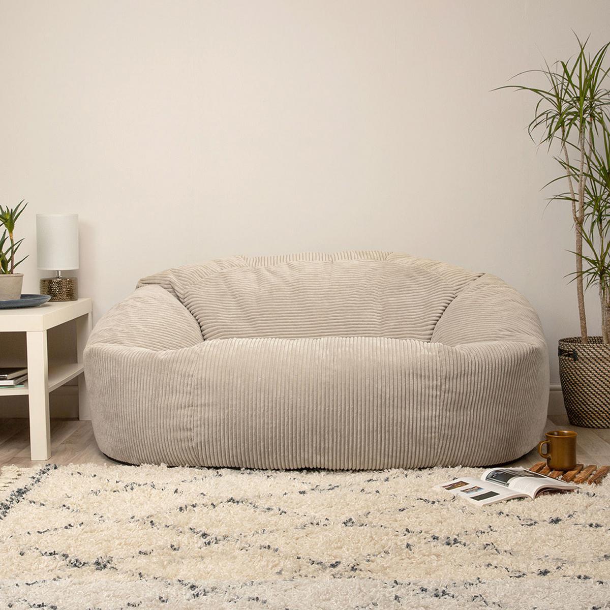 RIESENSITZSACK Flauschig Soul - Beige, Kunststoff (130/57/116cm) - icon