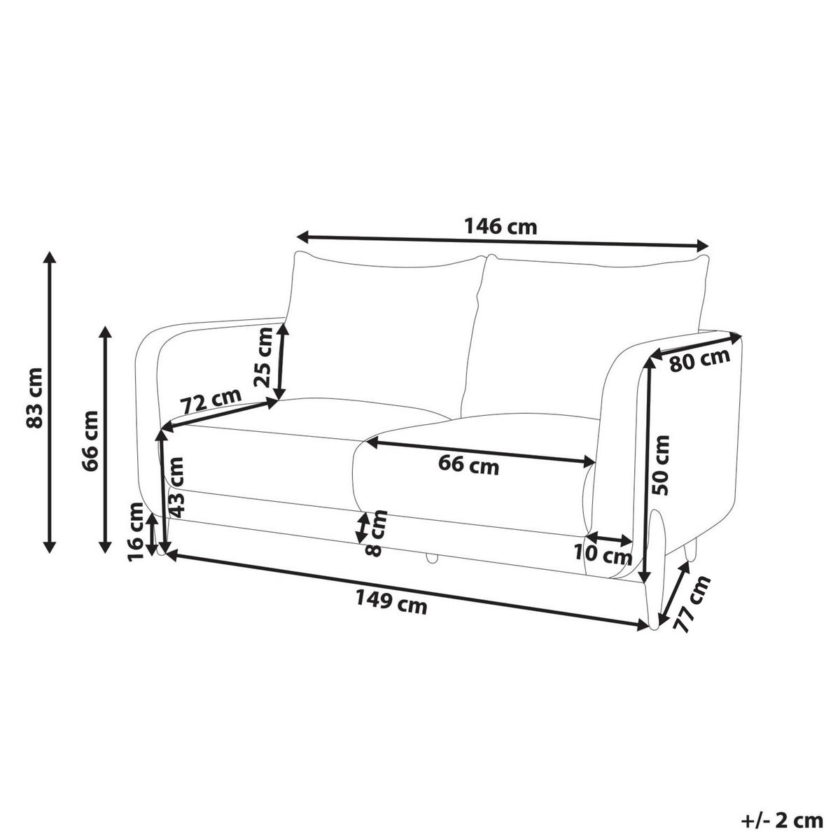 2-SITZER-SOFA Chenillegewebe Dunkelbraun Gimo - Dunkelbraun, Textil (149/83/80cm) - Beliani