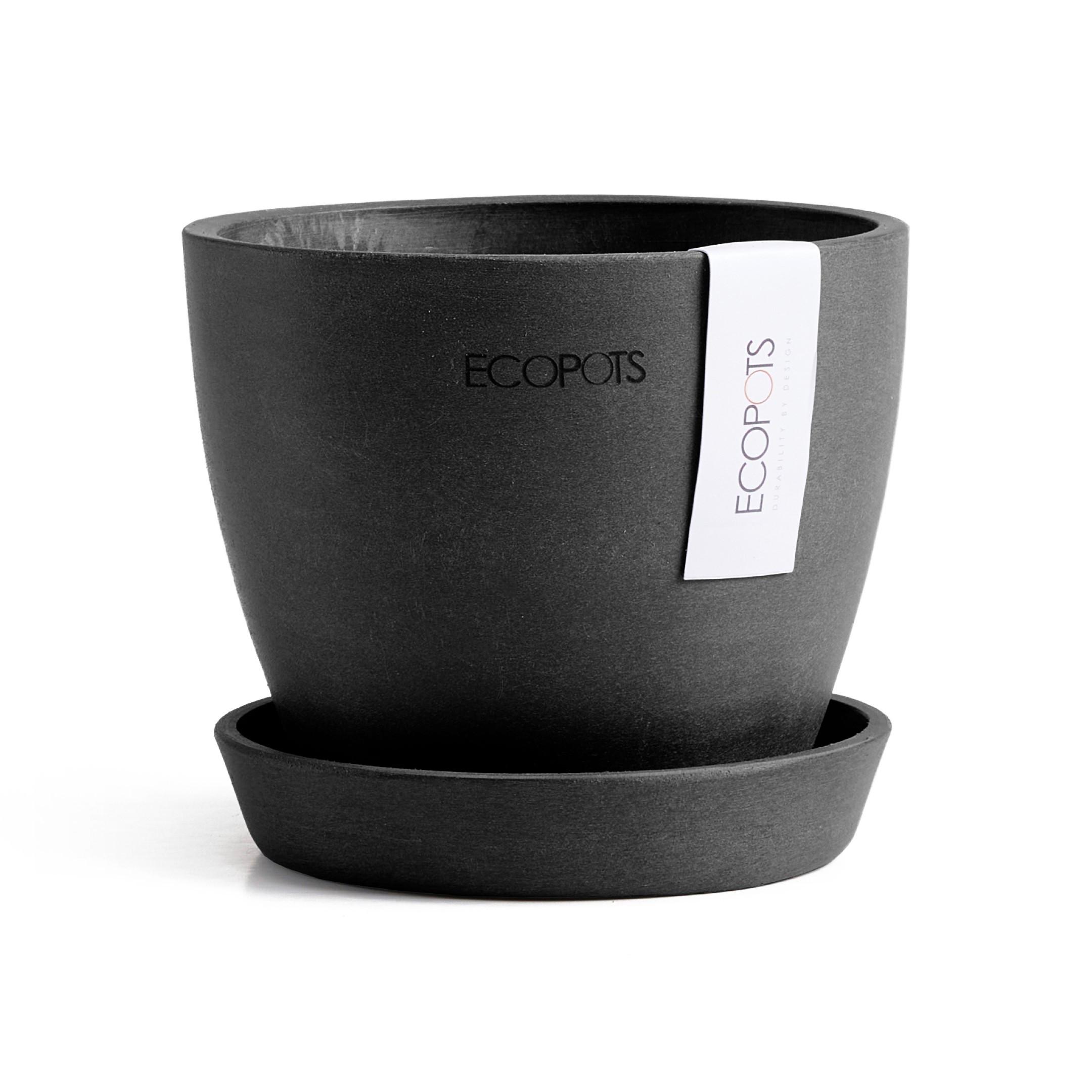 BLUMENTOPFUNTERSETZER Antwerp 11,5/10,1 cm Dunkelgrau - Dunkelgrau, Kunststoff (11.5/10.1cm) - Ecopots