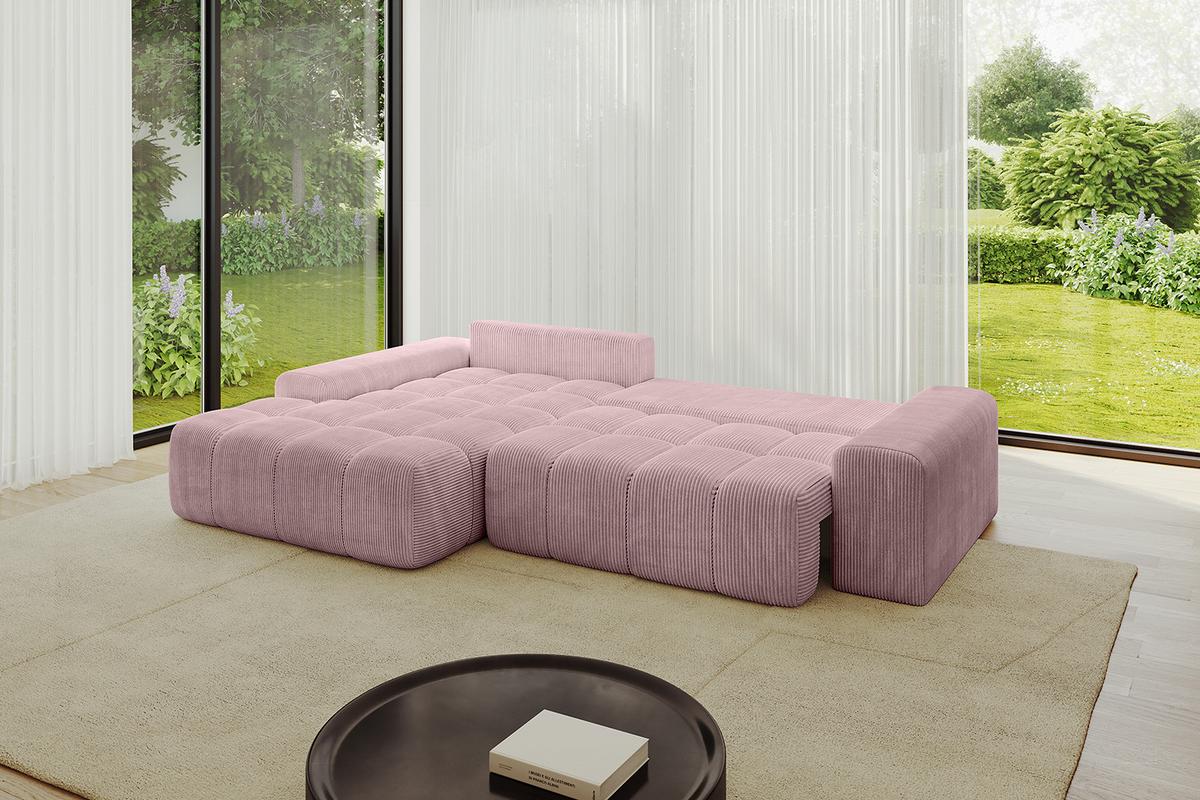 ECKSOFA Ottomane Links ENSI-L - 267x164x69 cm Rosa - Rosa, Holzwerkstoff/Kunststoff (267/164cm) - ALTDECOR