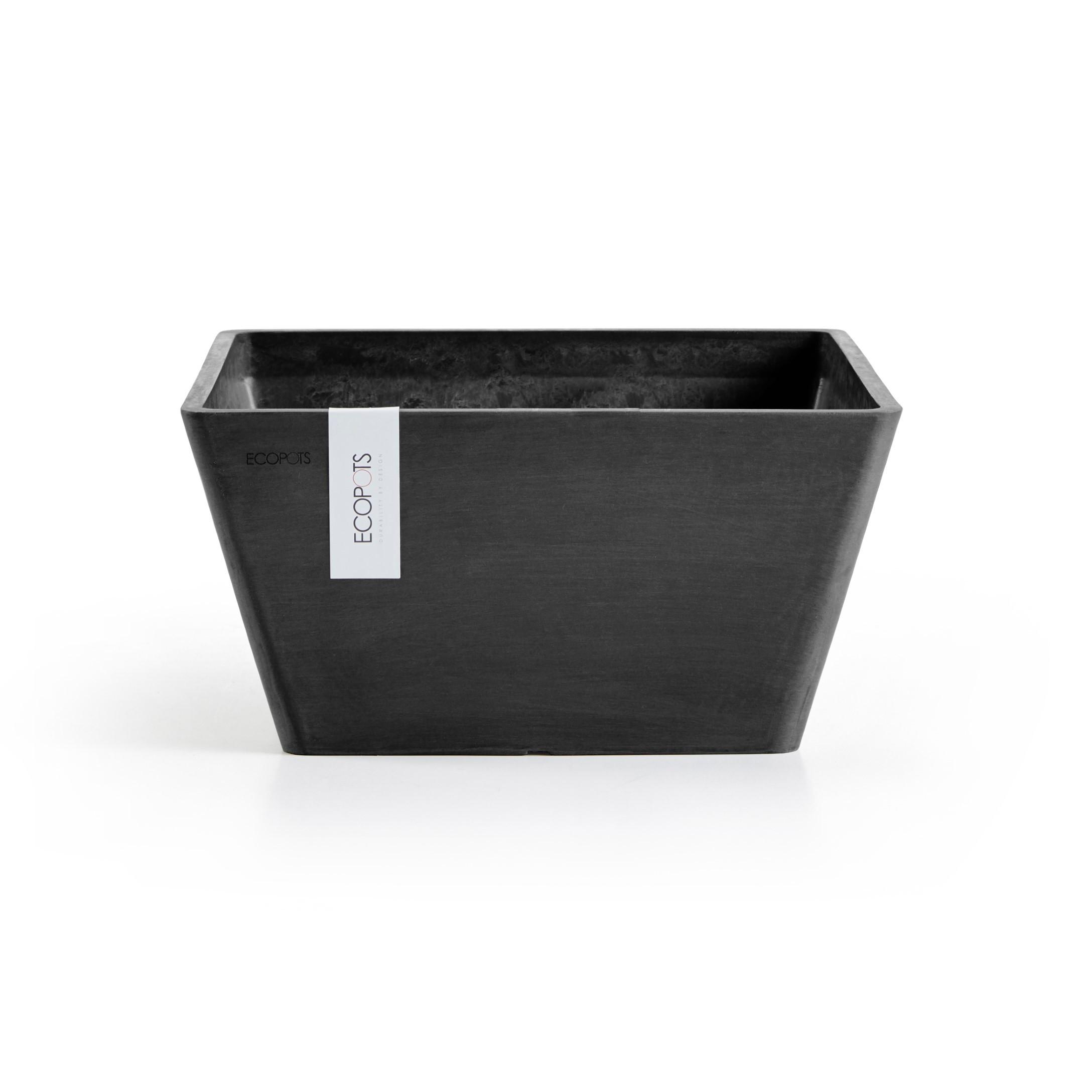 BLUMENTOPF Berlin 25,5/25,5/13 cm Dunkelgrau - Dunkelgrau, Kunststoff (25.5/13cm) - Ecopots
