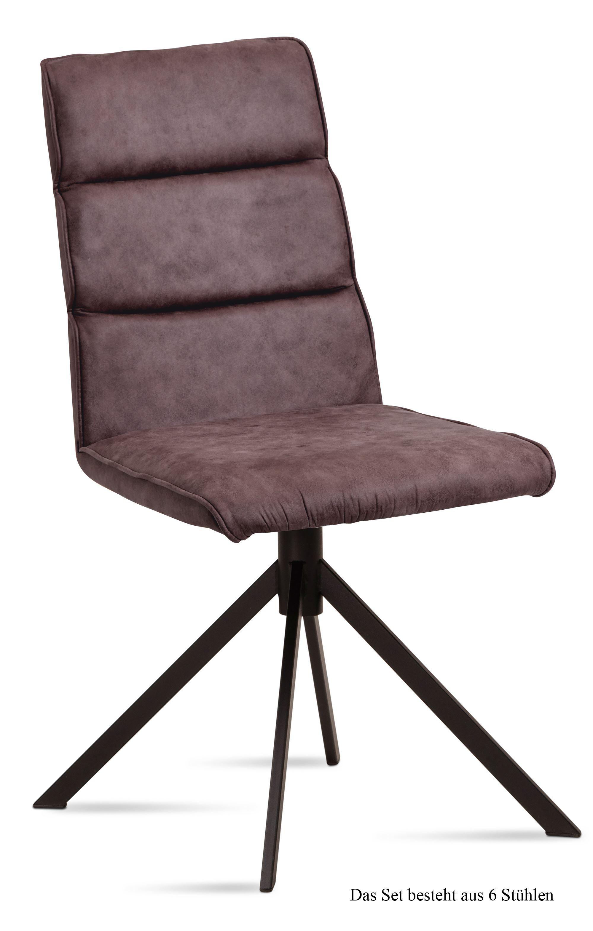 ESSZIMMERSTUHL (6er-Set) Drusy 47x92x60 Schwarz/Braun - Schwarz/Braun, Kunststoff (60/92/47cm) - 58aufmkessel
