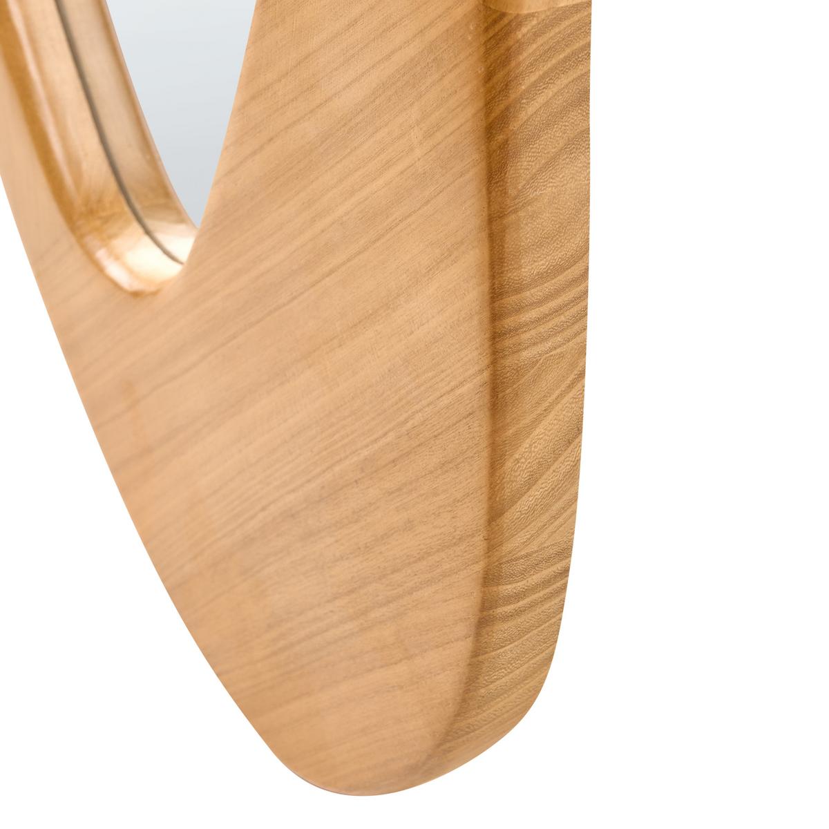 WANDSPIEGEL 50/160 cm Hellbraun Sauville - Hellbraun/Braun, Holz (50/160/3cm) - Beliani