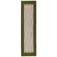 TEPPICHLÄUFER handgetuftet DARENT, Wabenmuster, Erdtöne-Grün, 60 x 230 cm - Grün, Textil (60/230cm) - KADIMA DESIGN