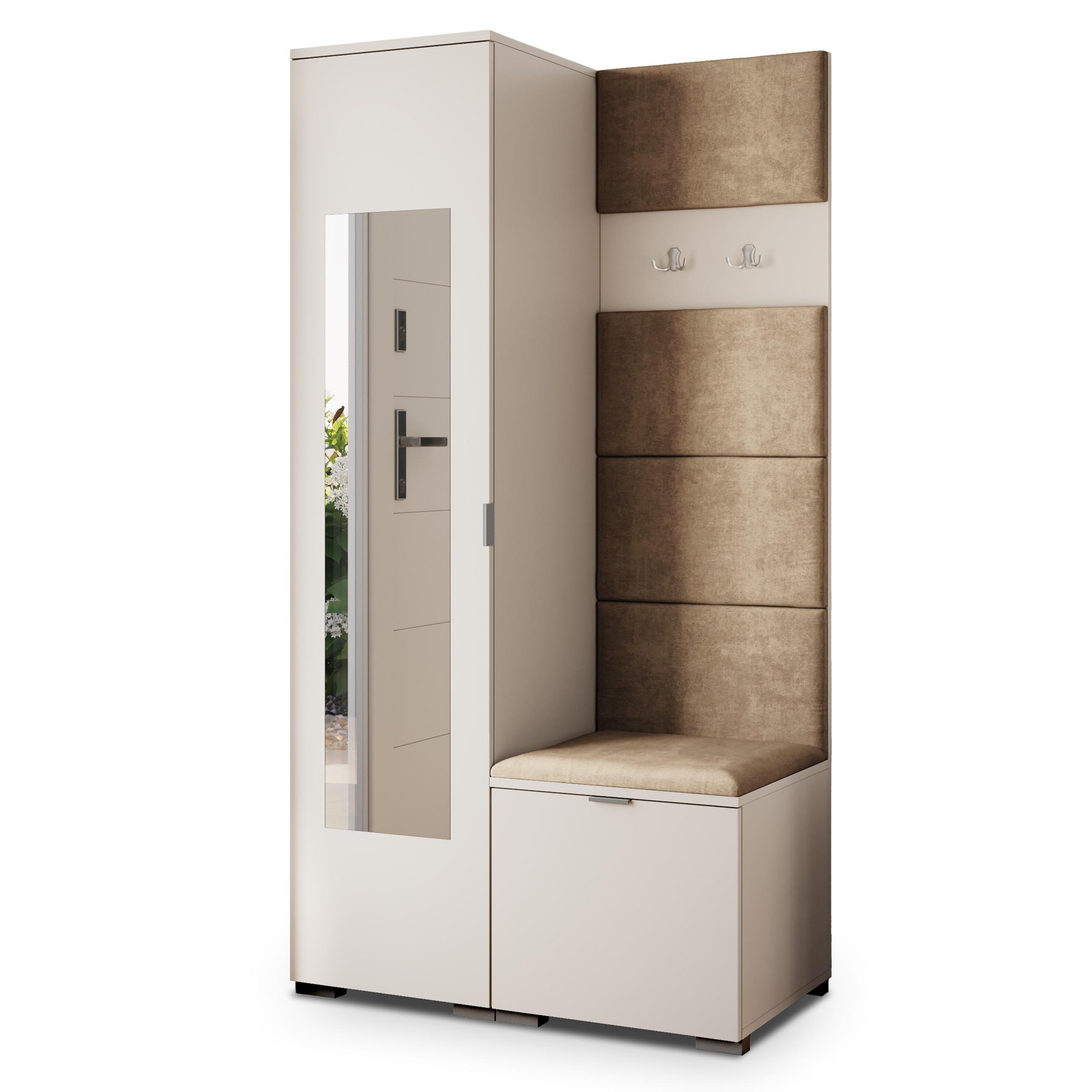 GARDEROBENSCHRANK VIRA 95/181/51 cm Modern Garderobe-Set Kaschmir - Kaschmir/Mokka, Holzwerkstoff (95/181/51cm) - MASSENO