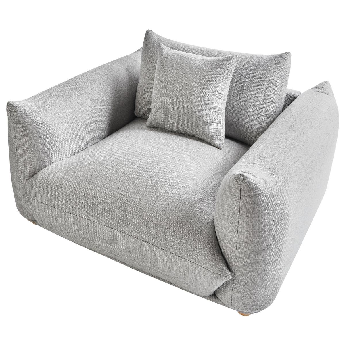 SESSEL Stoff Hellgrau Luvos - Hellgrau/Braun, Holz/Textil (120/74/108cm) - Beliani