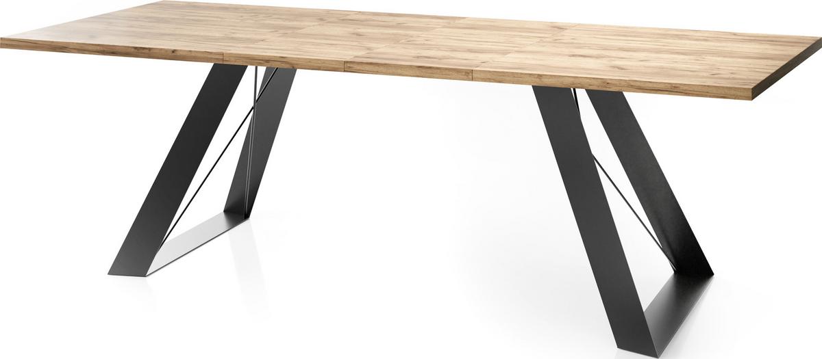 ESSTISCH Colter rechteckig ausziehbar, Craft Eiche 140-240/80/76 cm - Eiche Wotan/Schwarz, Holzwerkstoff/Metall (80/240/76cm) - WFL GROUP