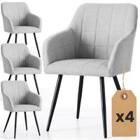 POLSTERSTUHL 4er Set, Metallbeine Hellgrau, Schwarz, X 54/82/58 - Hellgrau/Schwarz, Textil (54/82/51cm) - RAUMHIRSCH FURNITURE